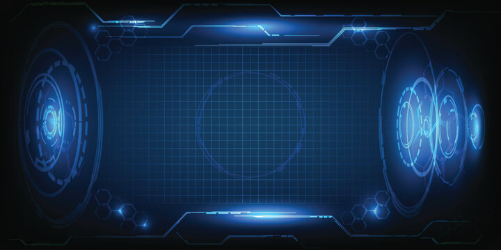 Digital architecture room or stage with hi tech element around.Vector illustrations.