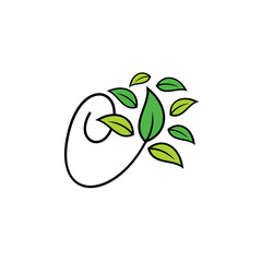 Letter C Leaf Tree Nature Logo Design Vector
