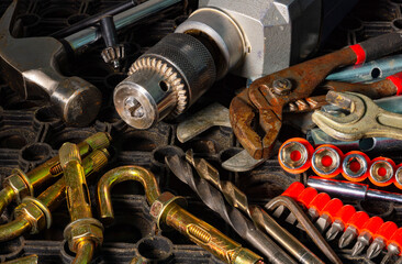 Anchor bolts surrounded by other materials.