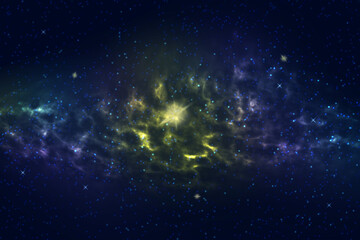 Beautiful abstract nebula with stars in space.