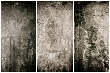 Grunge texture, old, shabby, cracked wall. Different variants. Backgrounds.