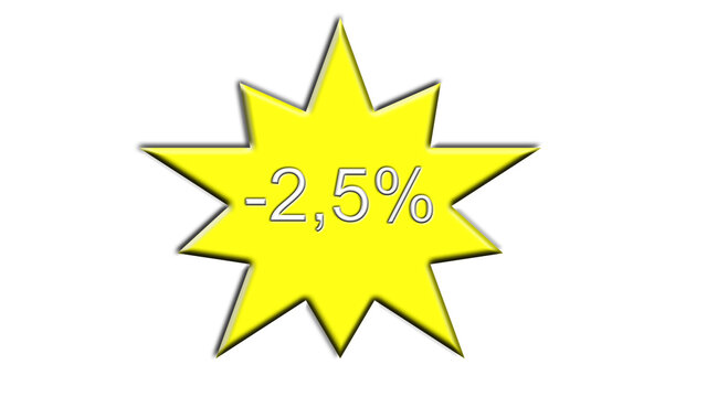 yellow star two point five percent discount