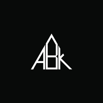 A B K letter logo vector design on black color background. abk monogram