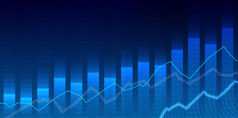 Stock market investment trading graph in graphic concept suitable for financial investment or Economic trends business idea. Vector illustration design