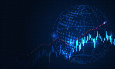 Stock market investment trading graph in graphic concept suitable for financial investment or Economic trends business idea. Vector illustration design