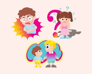Effect of toxic into body such as Stomachache squeamish Slow growing and stupid. vector illustration isolated cartoon