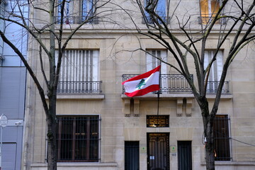 The embassy of Lebanon in Paris. February 2021.