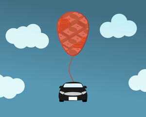 Obraz premium A balloon payment for car loan vector