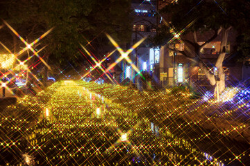 西川緑道公園のイルミネーション（西川イルミ2020）