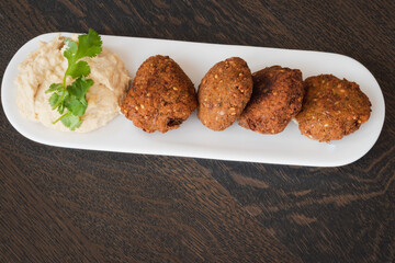 Falafel with Hummus, homemade hummus dip, chickpea recipe