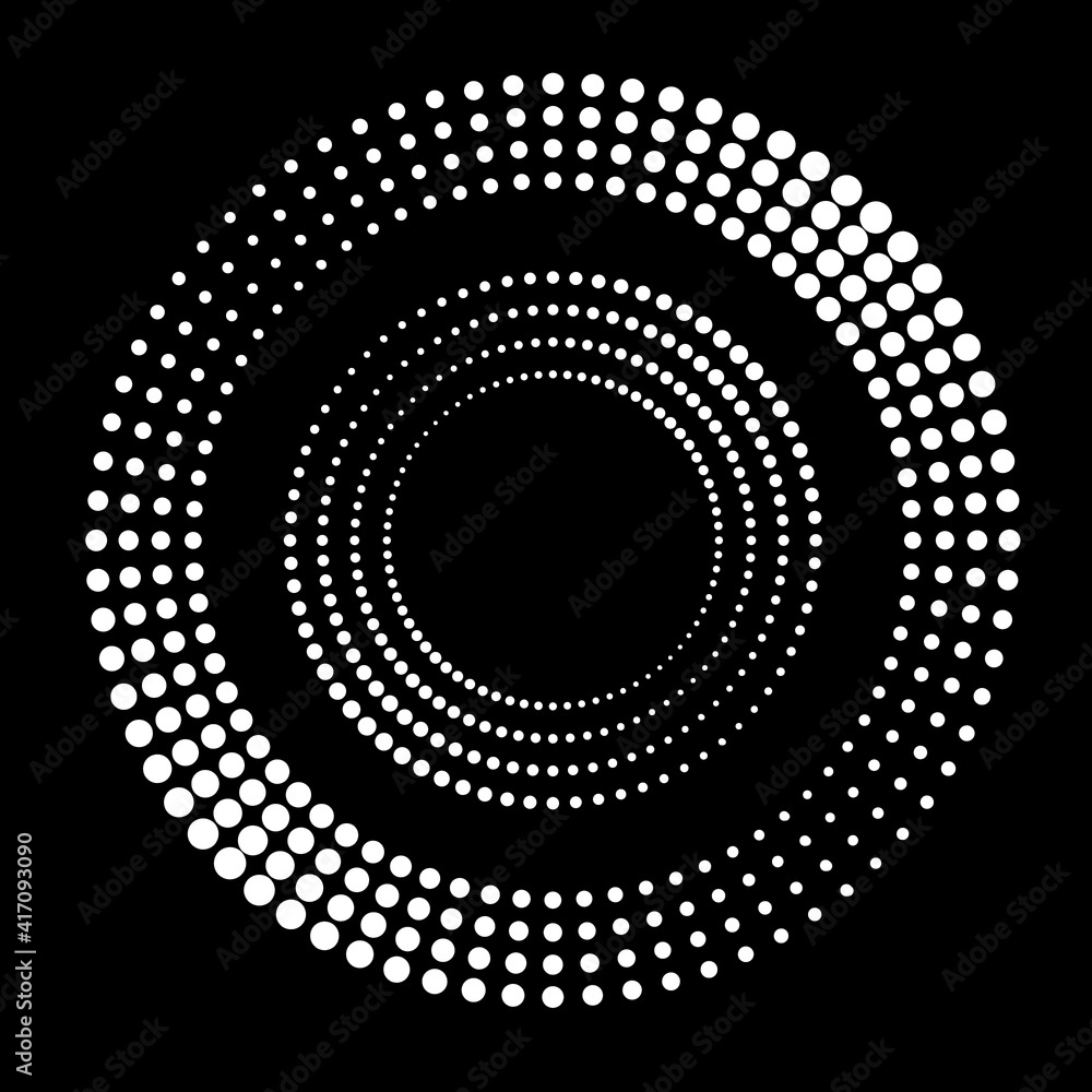 Poster halftone dots in circle form. round logo . vector dotted frame . design element