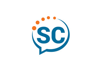 Initial Monogram Letter S C Logo Design Vector Template. S C Letter Logo Design