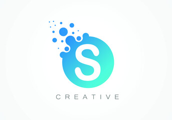 Dots Letter S Logo. S Letter Design Vector with Dots. 