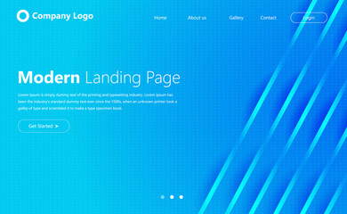 website blue landing screen template