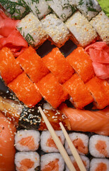 sushi set chopsticks meal eating restaurants japanese cuisine
