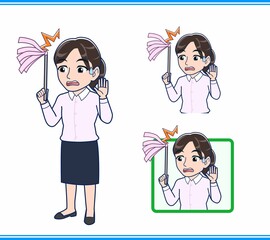 ピンクのYシャツを着た女性