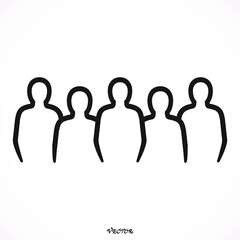 Silhouette of five people