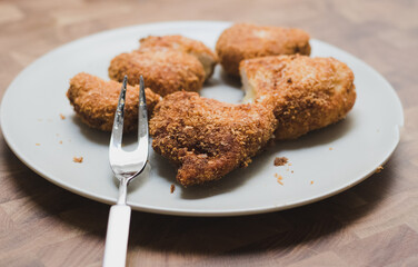 Chicken nuggets filled with cheese