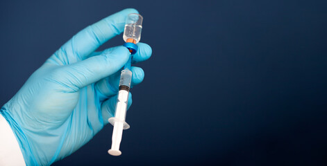 Herd immunity in community, doctor with vaccine.