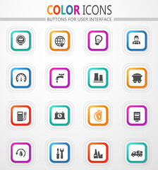 Alternative energy and power generation icon set