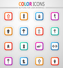 Arrows, directions and signposts icon set