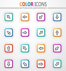 Arrows, directions and signposts icon set
