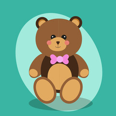 Fototapeta premium Cute teddy bear. Vector illustration graphic design