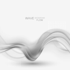 Abstract swoosh wave smoke border frame layout template. Gray wave flow