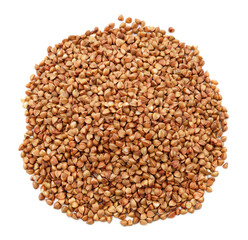 A bunch of raw buckwheat.