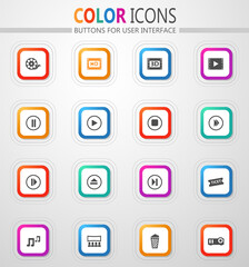 Cinema and filming icon set