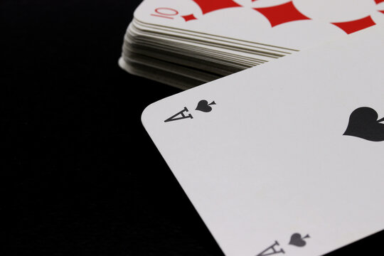 playing cards on a black background