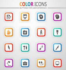 Creative process icon set