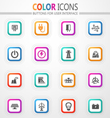 Electricity icon set