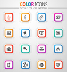 Electronic repair icons set
