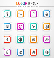 Faculty of astronomy icons set