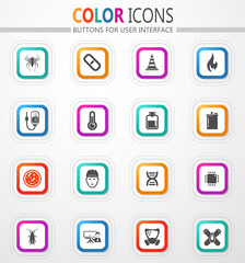 Faculty of biology icons set