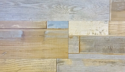 Panorama de fond de bois clair pour création d'arrière-plan avec rayures horizontales. Effet...