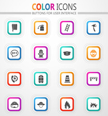 Fire brigade icons set
