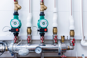 Boiler room equipment for modern heating system