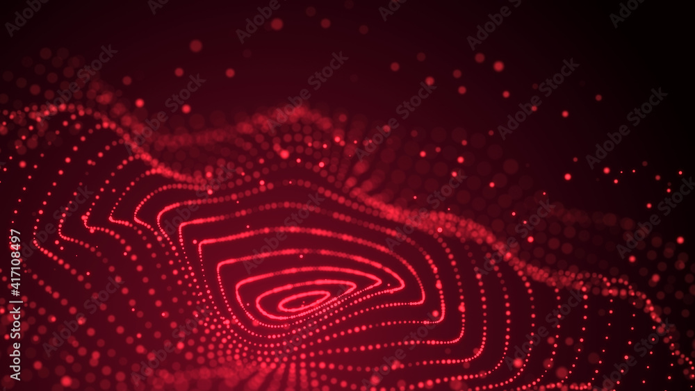 Poster digital technology background. big data visualization. technology and science. 3d rendering.