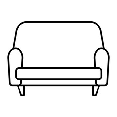 icon of sofa furniture set vector black line