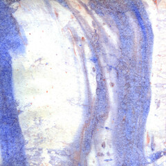 Watercolor illustration. Marble texture, blue purple. Watercolor transparent stain. Blur, spray.