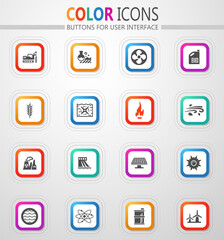 Fuel Power generation icons set