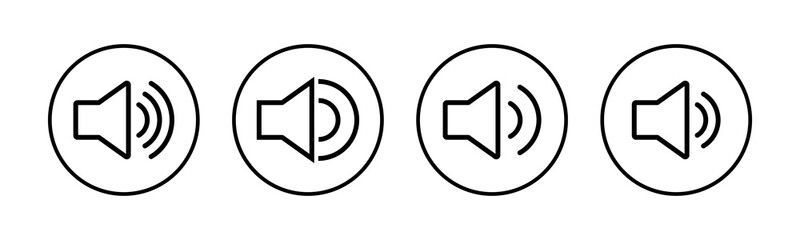 Speaker icons set. Volume icon. Loudspeaker icon vector. Audio. Sound - obrazy, fototapety, plakaty