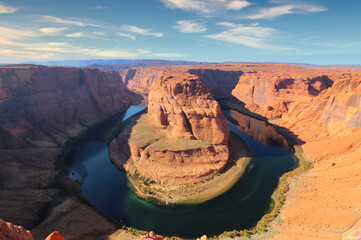 panoramic view of Horseshoe Bend at Utah, USA