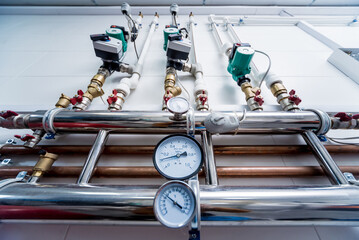 Boiler room equipment for modern heating system