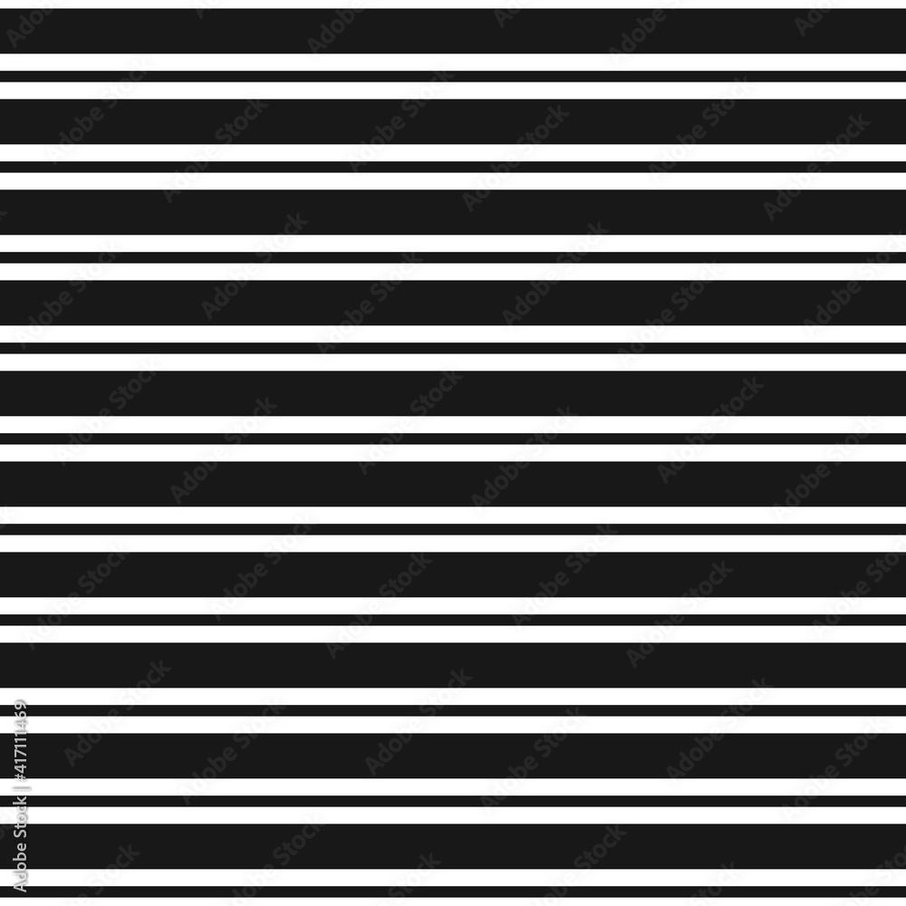 Poster Tile Black Pattern. Vector horizontal lines pattern.