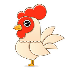 Barcelos portuguese rooster. Symbol of Portugal. Vector flat