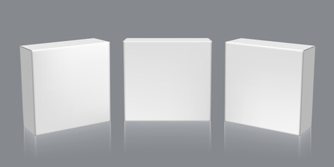 3D White Clear Mini Boxes Packaging Isolated
