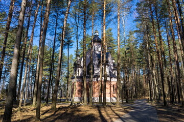 Orthodox chapel in the forest near Grodno, Belarus
